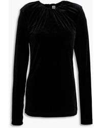 TOTEME - Gathered Stretch-velvet Top - Lyst