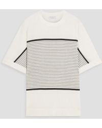 Brunello Cucinelli - Metallic Striped Cashmere And Silk-Blend Top - Lyst