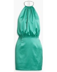 retroféte - Anahita Ruched Silk-blend Satin Mini Dress - Lyst