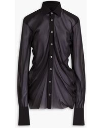 Maison Margiela - Gathered Stretch-silk Chiffon Shirt - Lyst