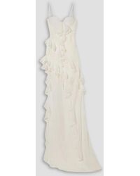 Alessandra Rich - Asymmetrische robe aus seiden-georgette mit volants - Lyst