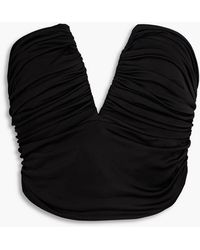 GAUGE81 - Sesi Strapless Ruched Satin-jersey Top - Lyst