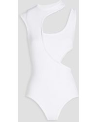 A.W.A.K.E. MODE - Cutout Ribbed Stretch-cotton Jersey Bodysuit - Lyst