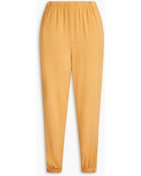 Stateside - Gathered Stretch Micro Modal And Cotton-blend Fleece Track Pants - Lyst
