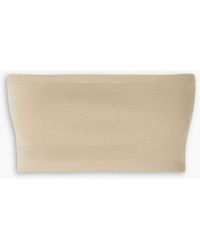 Max Mara - Avori Cropped Stretch Cotton-blend Bandeau Top - Lyst