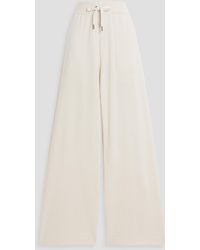 Brunello Cucinelli - Bead-Embellished Wool, Cashmere And Silk-Blend Wide-Leg Pants - Lyst