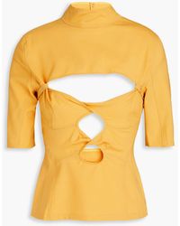 Jacquemus - Palmi Twist-front Cutout Stretch-wool Top - Lyst