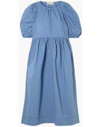 The Great The Ravine Cotton Midi Dress - Blue