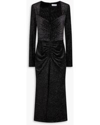 Rebecca Vallance - Moon River Ruched Metallic Woven Maxi Dress - Lyst
