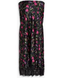 Cami NYC - Vivienne Floral-print Silk-blend Satin And Corded-lace Midi Skirt - Lyst