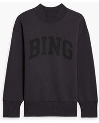 Anine Bing - Bradie Printed Cotton-Blend Fleece Sweatshirt - Lyst