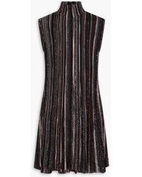 Missoni - Metallic Crochet-knit Turtleneck Mini Dress - Lyst
