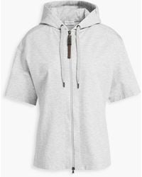 BRUNELLO CUCINELLI★素敵！Beads printed jersey sweatshirt BRUNELLO CUCINELLI Bead-embellished printed cotton-blend