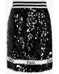 Dolce & Gabbana - Sequined Tulle Mini Skirt - Lyst