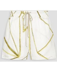 Rick Owens - Printed Cupro Shorts - Lyst