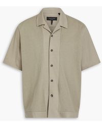 Rag & Bone - Avery hemd aus baumwoll-piqué mit pointelle-strickeinsätzen - Lyst