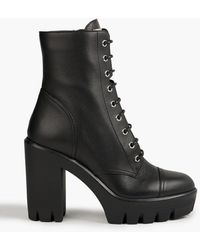 Giuseppe Zanotti - Tonix Lace-up Leather Platform Ankle Boots - Lyst