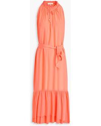 Heidi Klein - Ruffled Silk Crepe De Chine Midi Dress - Lyst