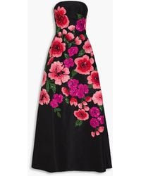 Carolina Herrera - Strapless Embellished Silk-Faille Gown - Lyst