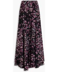 Carolina Herrera - Floral-Print Silk-Chiffon Wide-Leg Pants - Lyst