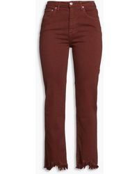 Jonathan Simkhai - River Cropped Frayed High-Rise Straight-Leg Jeans - Lyst