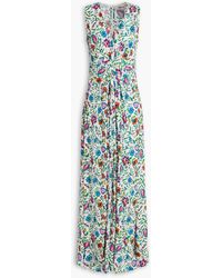 Diane von Furstenberg - Ace maxikleid aus crêpe mit floralem print und raffungen - Lyst