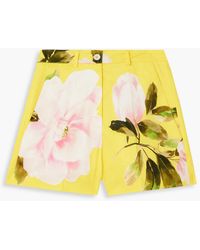 Valentino Garavani - Floral-print Cotton And Silk-blend Shorts - Lyst