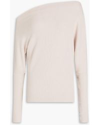 Enza Costa - One-shoulder Ribbed-knit Sweater - Lyst