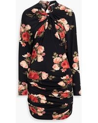 Magda Butrym - Cutout Floral-Print Stretch-Jersey Mini Dress - Lyst