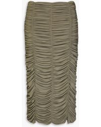 Tibi - Ruched Jersey Midi Skirt - Lyst