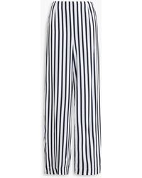 STAUD - Luke Striped Crepe De Chine Wide-leg Pants - Lyst