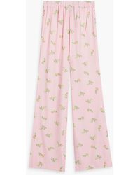 Sleeper - Blossom Floral-print Satin Pajama Pants - Lyst