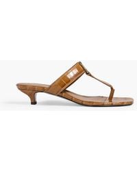 TOTEME - The Belted Croc-Effect Leather Sandals - Lyst