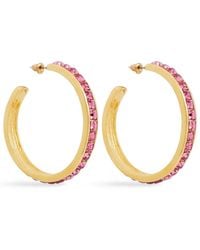 Kenneth Jay Lane - Tone Crystal Hoop Earrings - Lyst