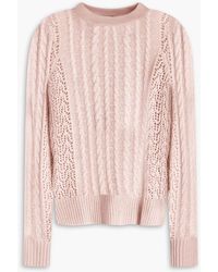 Autumn Cashmere - Cable And Pointelle-knit Cashmere Sweater - Lyst