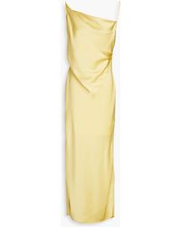 Nanushka - Lennie slip dress aus satin in midilänge mit raffungen - Lyst