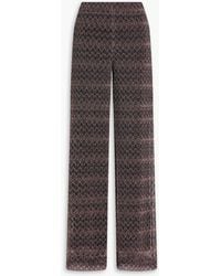 Missoni - Hose mit weitem bein aus häkelstrick in metallic-optik - Lyst