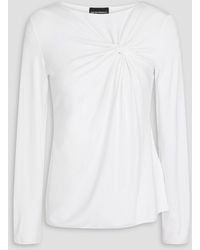 Emporio Armani - Twisted Satin-jersey Top - Lyst