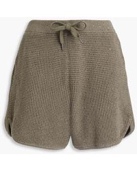 Brunello Cucinelli - Sequin-embellished Waffle-knit Cotton-blend Shorts - Lyst