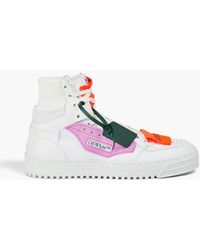 Off-White c/o Virgil Abloh 3.0 Off Court Appliquéd Canvas And Leather High-top Sneakers - Pink