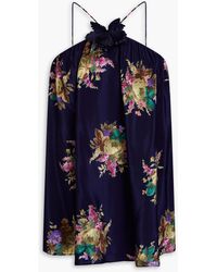 Zimmermann - Floral-print Silk Crepe De Chine Top - Lyst