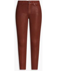 PAIGE - Hoxton Waxed Mid-rise Skinny Jeans - Lyst