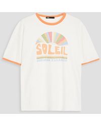 Maje - Printed Cotton-jersey T-shirt - Lyst