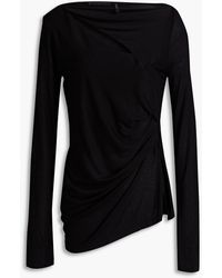 Helmut Lang - Ruched Cutout Jersey Top - Lyst