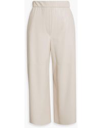 MSGM - Cropped hose mit weitem bein aus kunstleder - Lyst