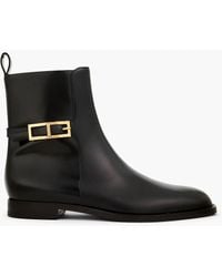 Sergio Rossi - Buckled Leather Ankle Boots - Lyst