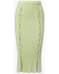 Baserange - Loulou Cutout Ribbed Cotton Midi Skirt - Lyst