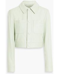 FRAME - Cropped Leather Jacket - Lyst