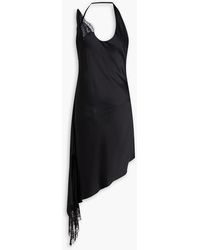 Courreges - Lace-Trimmed Asymmetric Satin Dress - Lyst