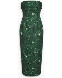 Emilia Wickstead Ragna Rose-print Taffeta-faille Dress in Yellow | Lyst  Australia